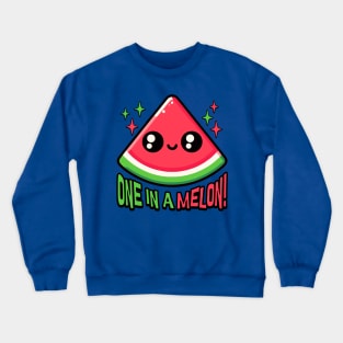 One In A Melon! Cute Watermelon Pun Crewneck Sweatshirt